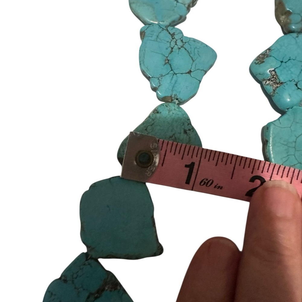 Vintage Turquoise Boulder Stone Statement Necklace - Picture 6 of 7